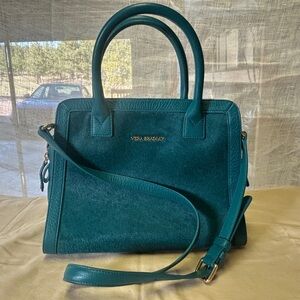 Vera Bradley Teal/Turquoise Natalie Leather & Calf Hair Crossbody